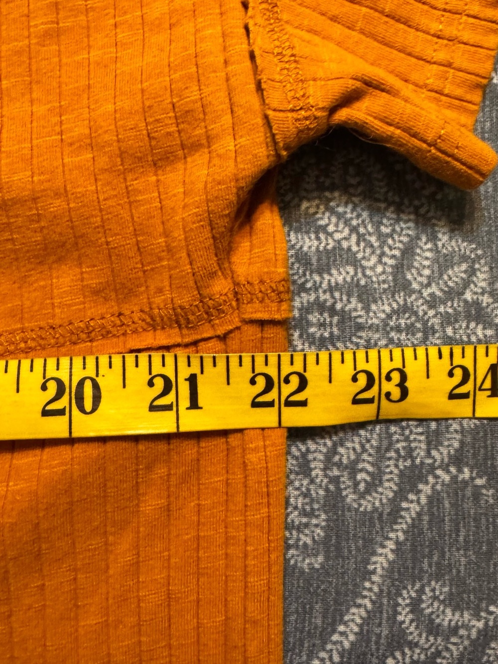 Roolee Ribbed Short Sleeve Button Henley in Mustard size Small - Picture 7 of 8